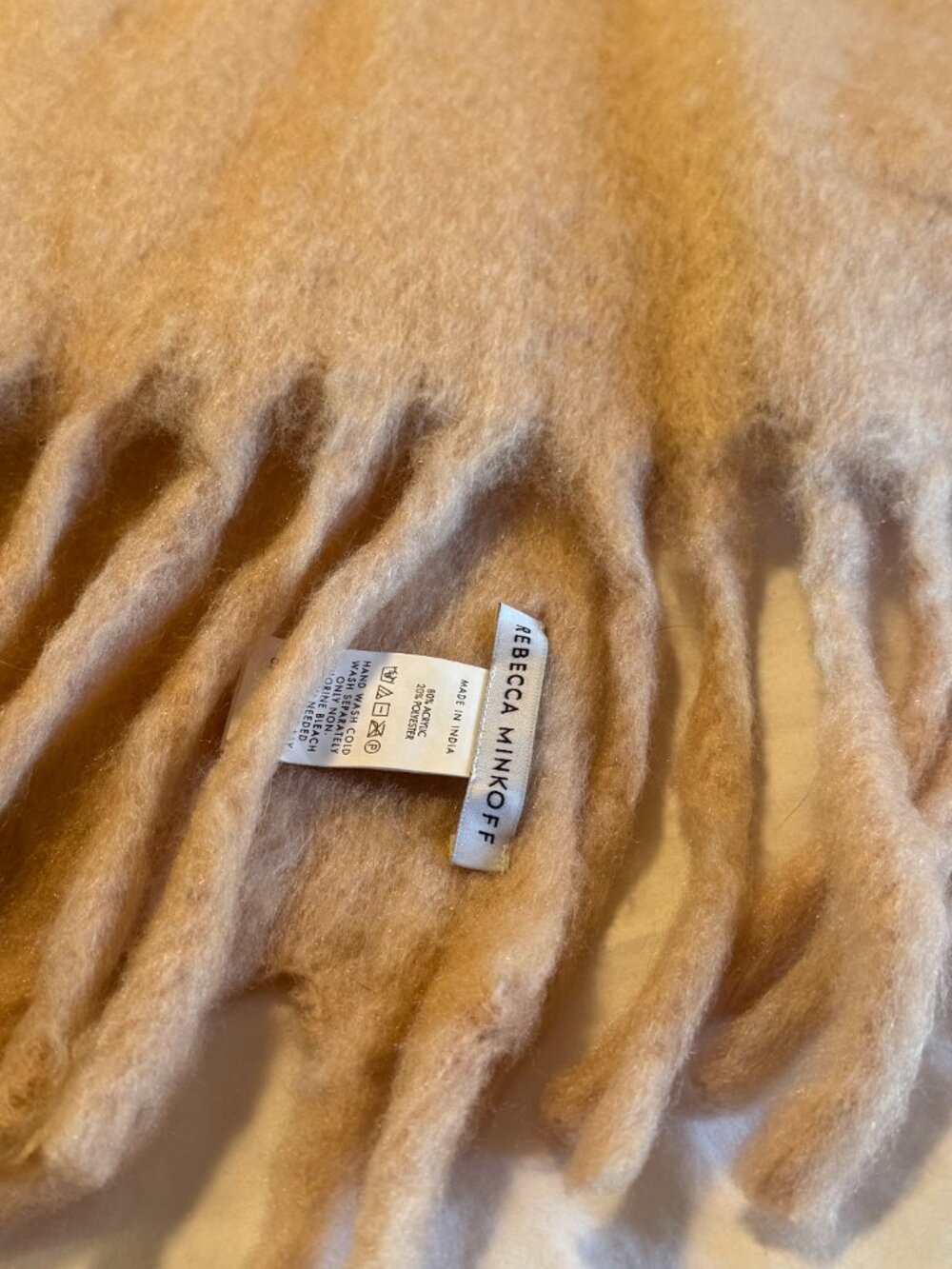 Rebecca Minkoff Woven Blanket Scarf Soft Pink